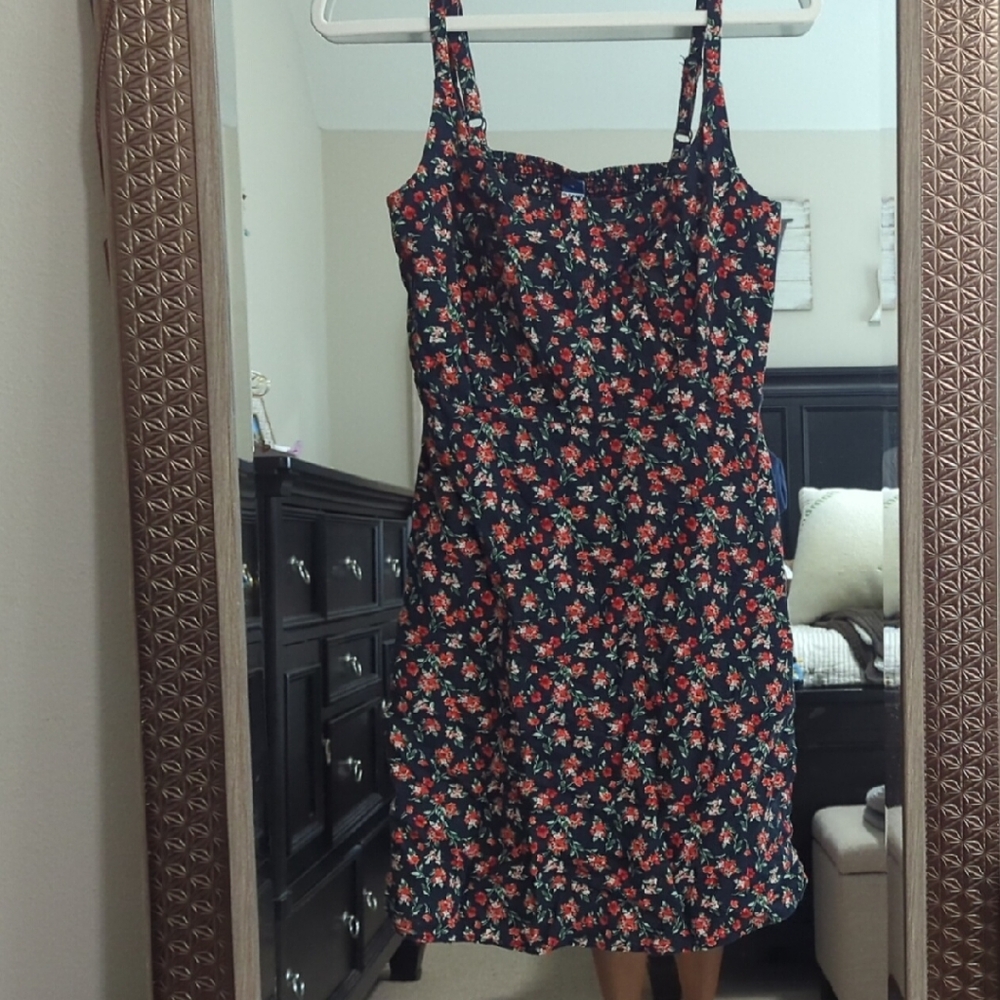 Old Navy Black Floral Mini Dress